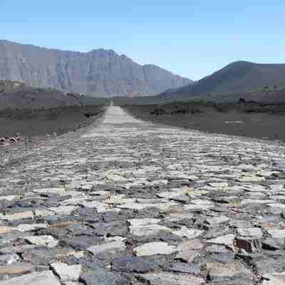 Brostensbelagte veje i nationalparken, Fogo, Kap Verde