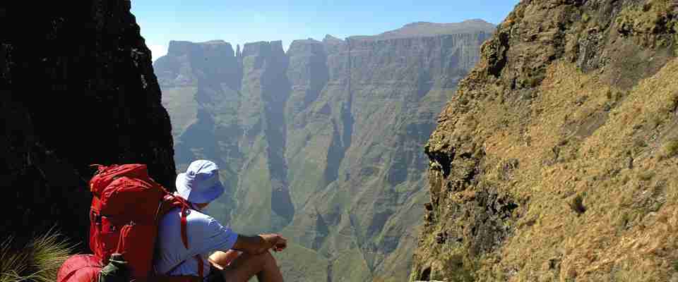 Drakensberg vandrer, KwaZulu Natal, Sydafrika