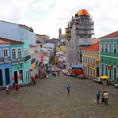 Farvestrålende huse i Salvador