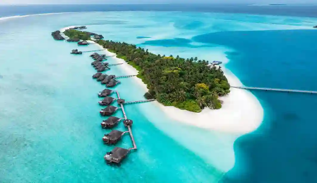Oversigtsbillede af på Conrad Ringali Island. Maldiverne