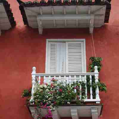 Rød balkon i Cartagena