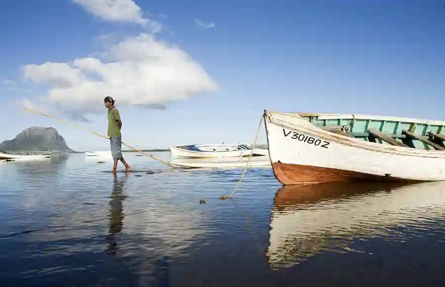 Lokale fiskerbåde på Mauritius