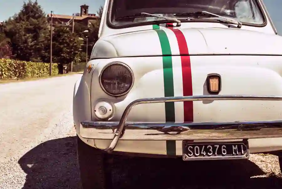 Fiat 500 med italienske farver