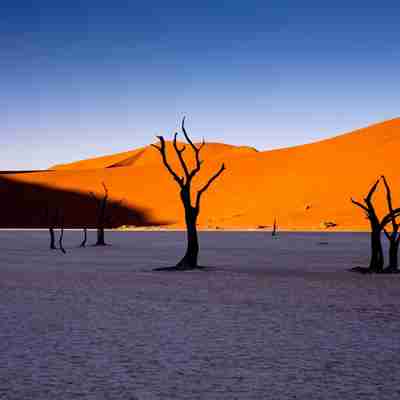 Solnedgang i Sossusvleis ørken