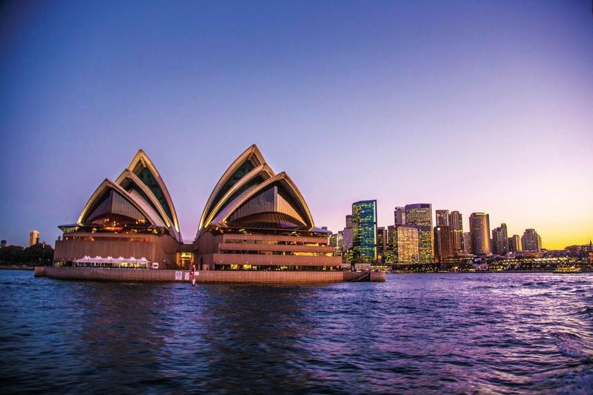Sydney Opera House fra vandsiden, Sydney, Australien