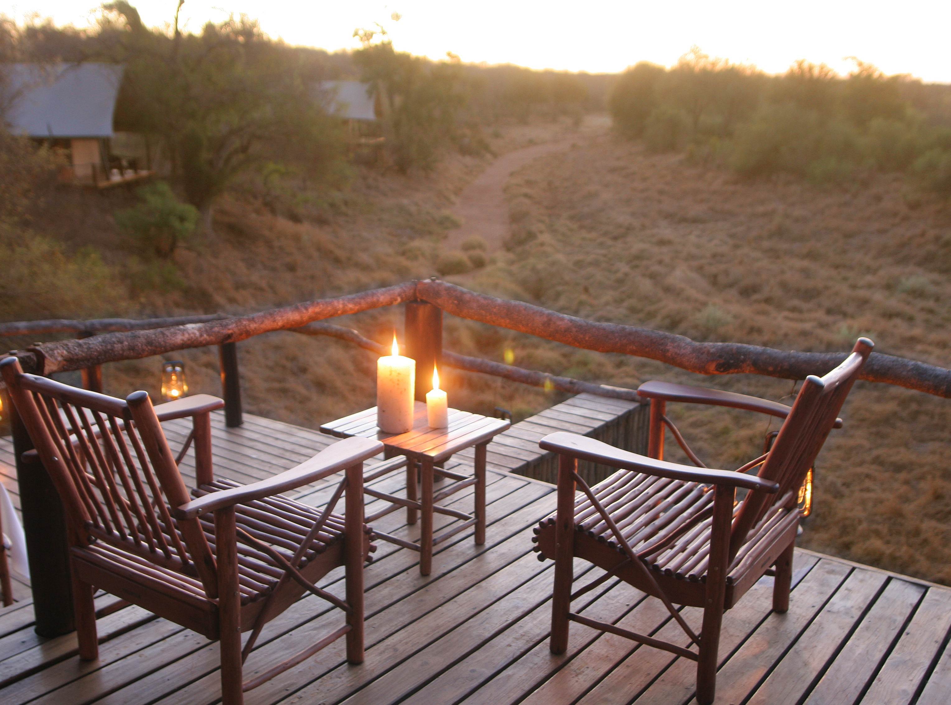 Man kan nyde udsigten fra restauranten, Garonga Safari Camp, Sydafrika
