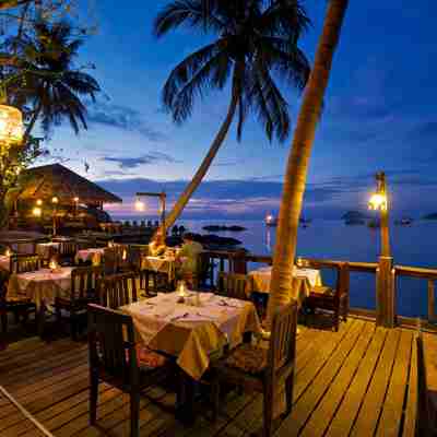 Der er smukt i restauranten om aftenen, Sensi Paradise, Koh Tao, Thailand