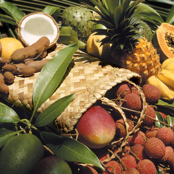 Frugt og nødder bliver dyrket på La Réunion