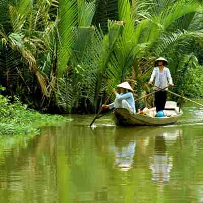 Adstadig sejlads i Mekong deltaet, Vietnam