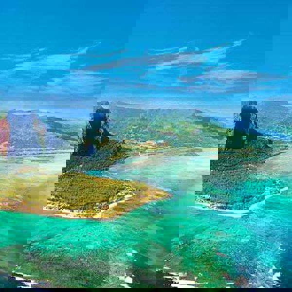 StorslĂĄede bjerge der rejser sig pĂĄ Mauritius