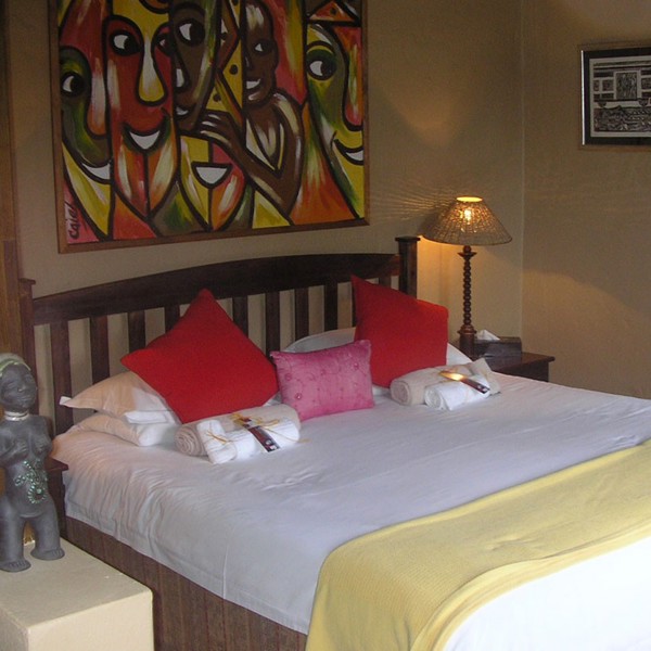 Et af værelserne på Hog Hollow, Sydafrika