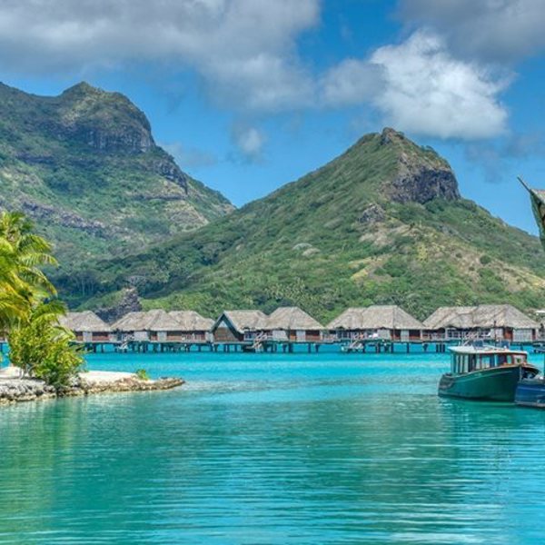 Fransk Polynesien Hytter I Vand