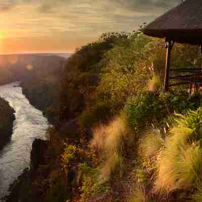 Fantastisk udsigt fra Gorges Lodge, Victoria Falls, Zimbabwe