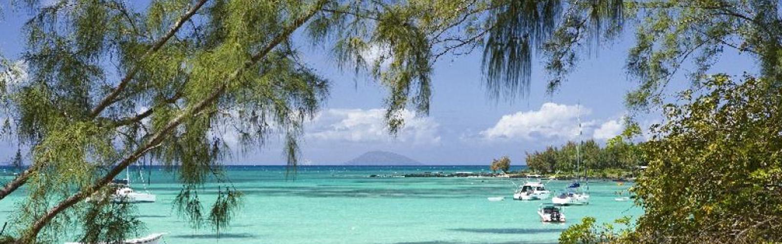 Hvid sandstrand i det nordlige Mauritius