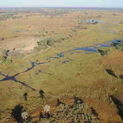 Okavango-deltaet set fra luften