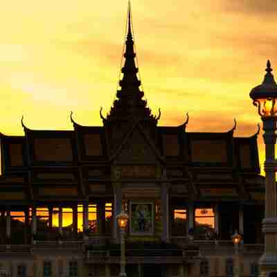 Solnedgang over Pnom Penh, Cambodia