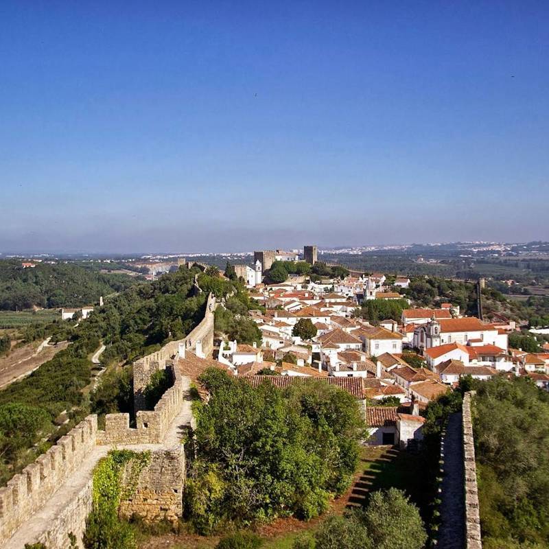 Obidos luftfoto middelalderby